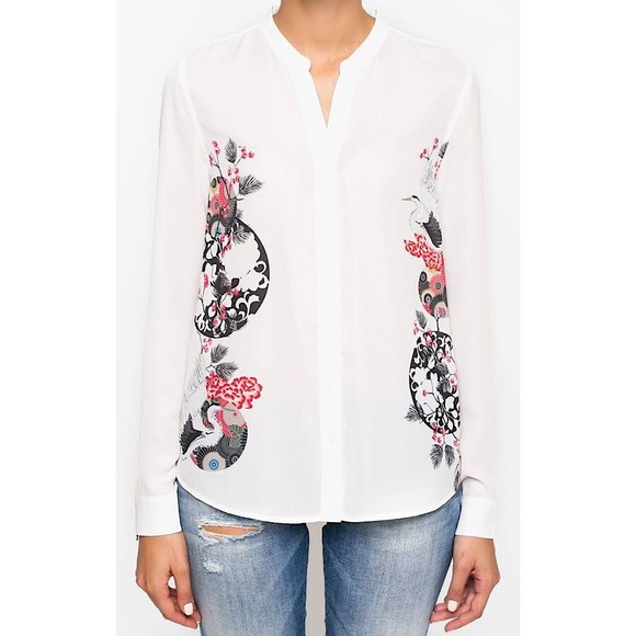 Desigual Cam Eva button up blouse top S - Picture 8 of 8